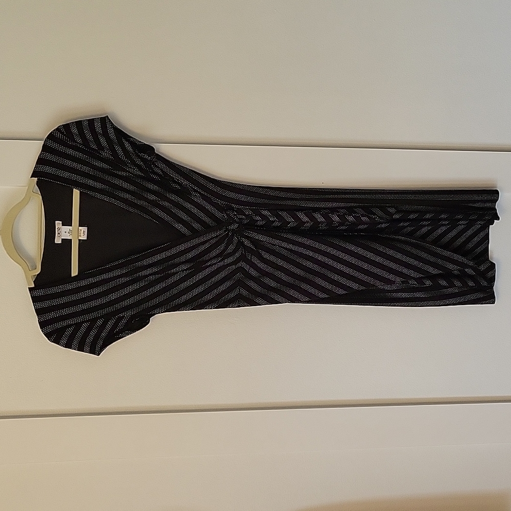 Cache pinstripes wrap dress